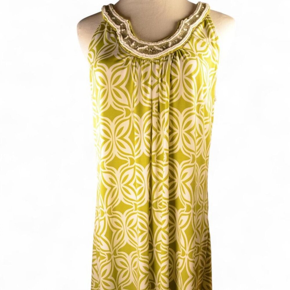 Flowy dress, beaded neckline, sundress